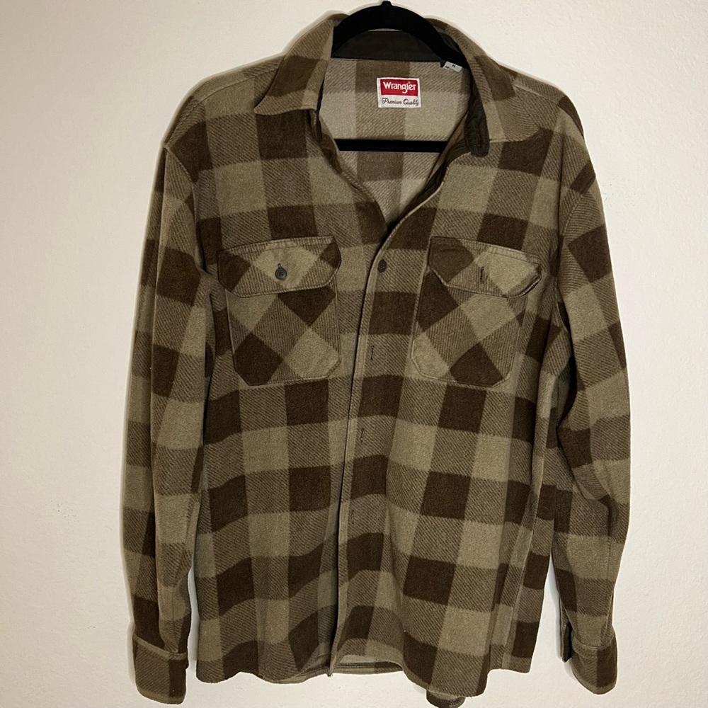 Wrangler Brown Plaid Flannel, Size M